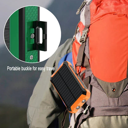 Solar Power Bank 200,000mAh with Solar Panel, USB-C and Wireless Charging, Flashlight & SOS Light