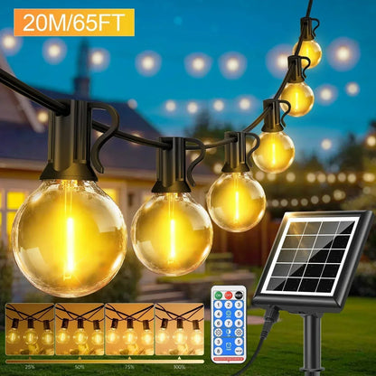 Solar String Lights 20m Outdoor LED Fairy Lights with Remote