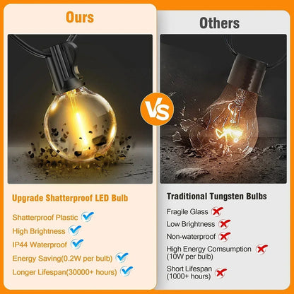 Solar String Lights 20m Outdoor LED Fairy Lights with Remote
