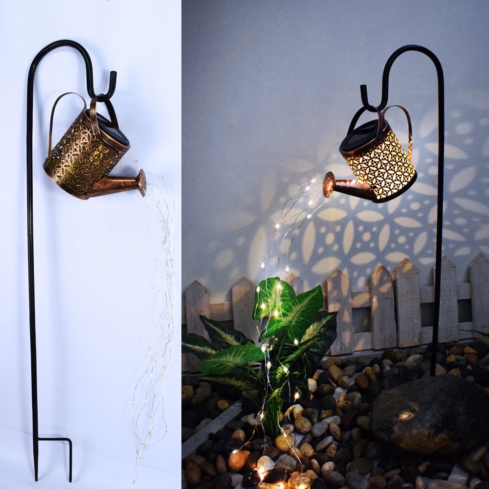 Solar Watering Can LED Garden Lamp – Warm White Outdoor Decoration