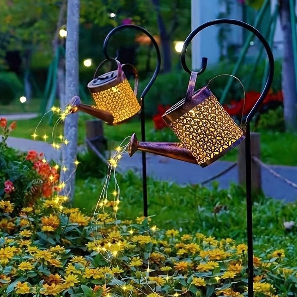 Solar Watering Can LED Garden Lamp – Warm White Outdoor Decoration
