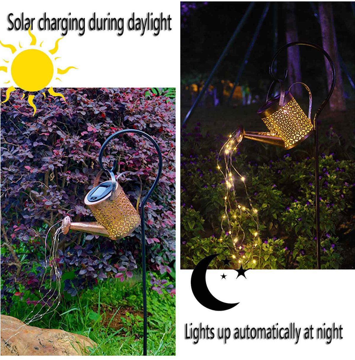 Solar Watering Can LED Garden Lamp – Warm White Outdoor Decoration