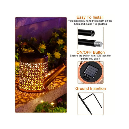 Solar Watering Can LED Garden Lamp – Warm White Outdoor Decoration