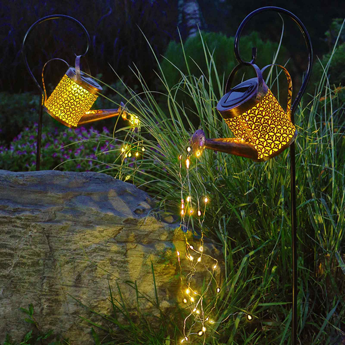Solar Watering Can LED Garden Lamp – Warm White Outdoor Decoration