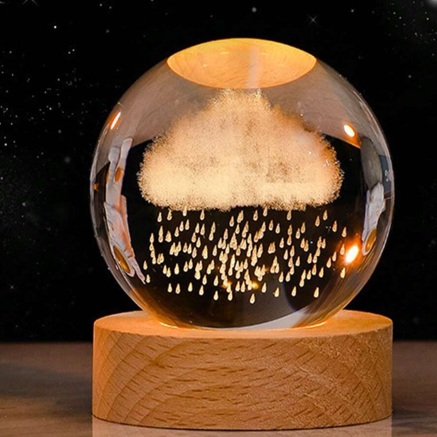 SolarSphere Crystal Solar System LED Light Educational Decorative Display