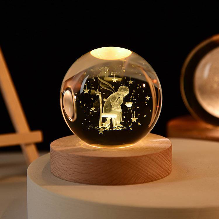 SolarSphere Crystal Solar System LED Light Educational Decorative Display