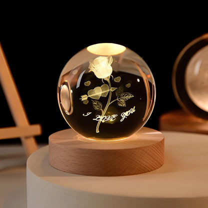 SolarSphere Crystal Solar System LED Light Educational Decorative Display
