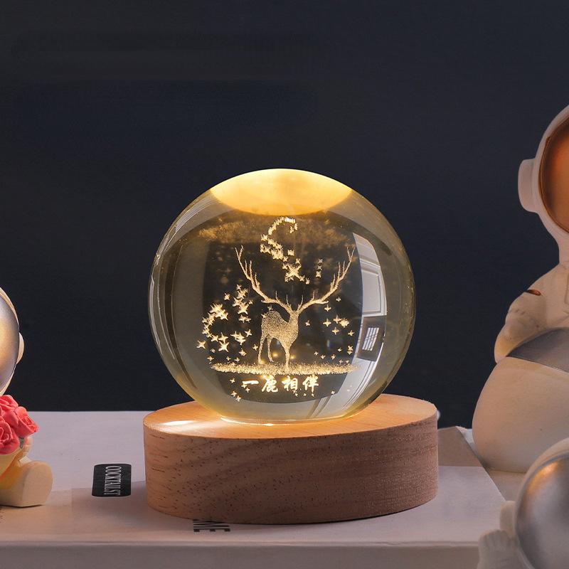 SolarSphere Crystal Solar System LED Light Educational Decorative Display