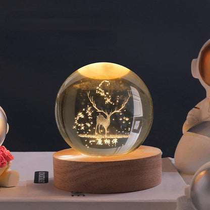 SolarSphere Crystal Solar System LED Light Educational Decorative Display