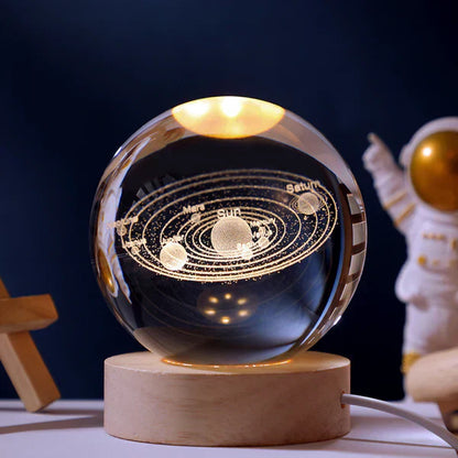 SolarSphere Crystal Solar System LED Light Educational Decorative Display