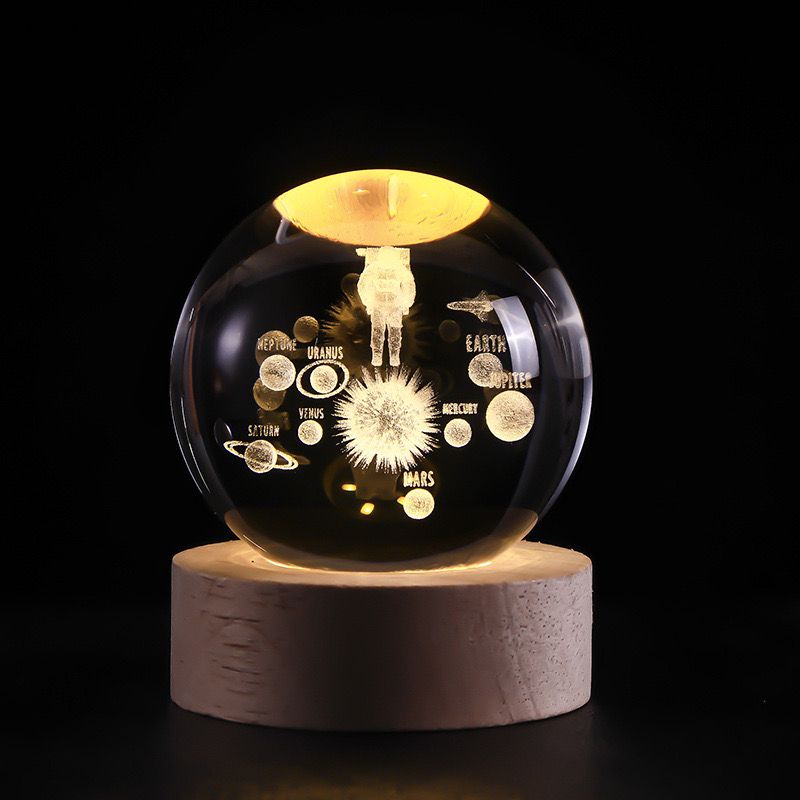SolarSphere Crystal Solar System LED Light Educational Decorative Display