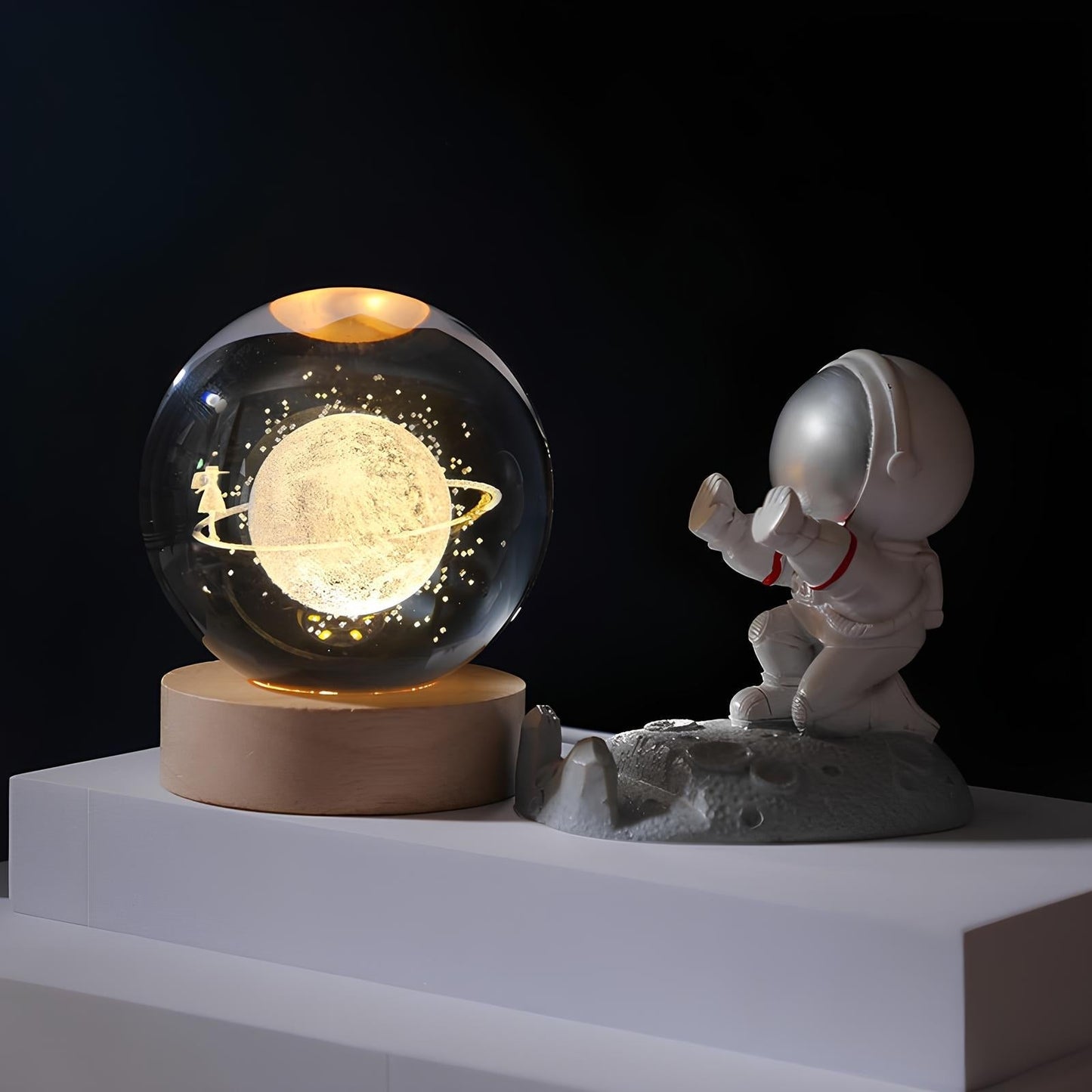 SolarSphere Crystal Solar System LED Light Educational Decorative Display