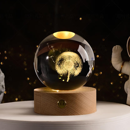 SolarSphere Crystal Solar System LED Light Educational Decorative Display