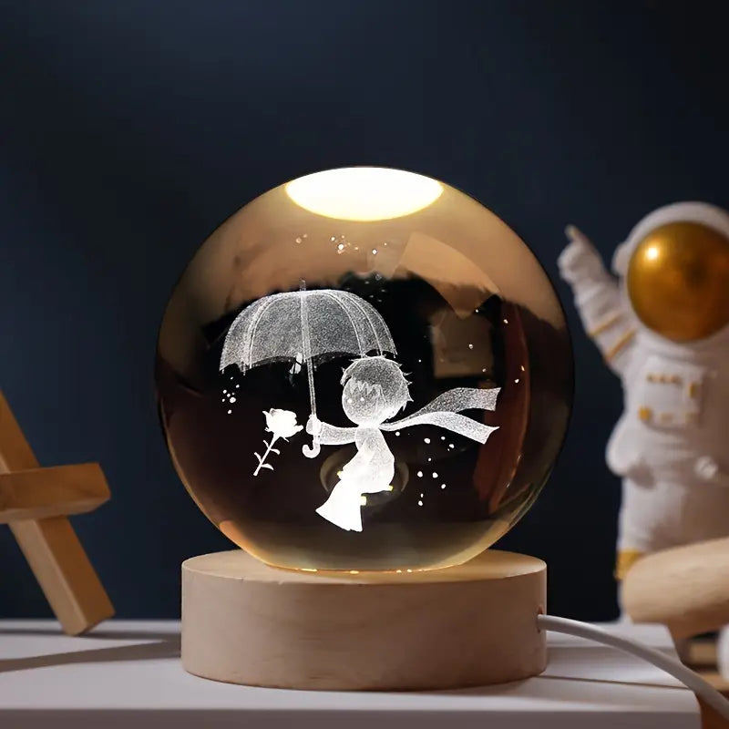 SolarSphere Crystal Solar System LED Light Educational Decorative Display