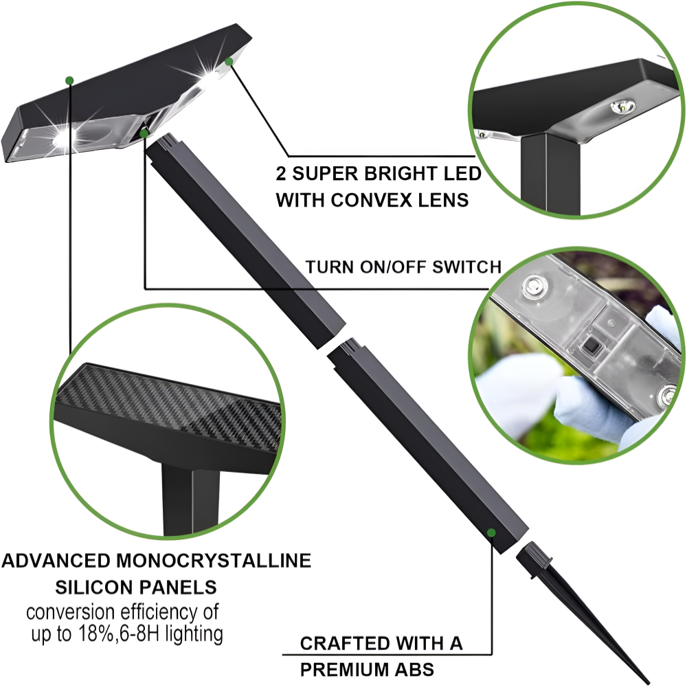 SolaraPath Solar Pathway Lights – Waterproof LED Garden Lights Set