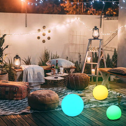 Solar Globe Outdoor Light with Warm LED Glow for Garden Patio and Pathway