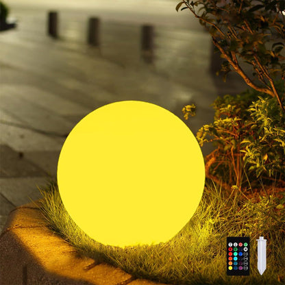 Solar Globe Outdoor Light with Warm LED Glow for Garden Patio and Pathway