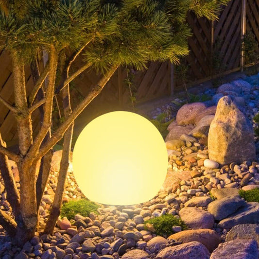 Solar Globe Outdoor Light with Warm LED Glow for Garden Patio and Pathway