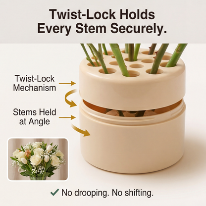 Spiral Flower Arranger for Fresh and Artificial Stems, Reusable Vase Bouquet Holder