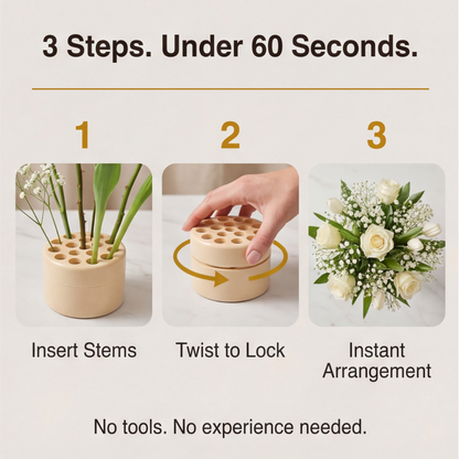 Spiral Flower Arranger for Fresh and Artificial Stems, Reusable Vase Bouquet Holder