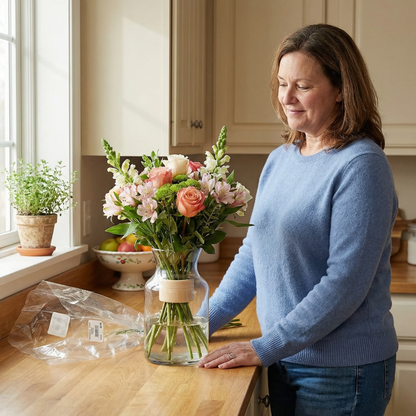 Spiral Flower Arranger for Fresh and Artificial Stems, Reusable Vase Bouquet Holder