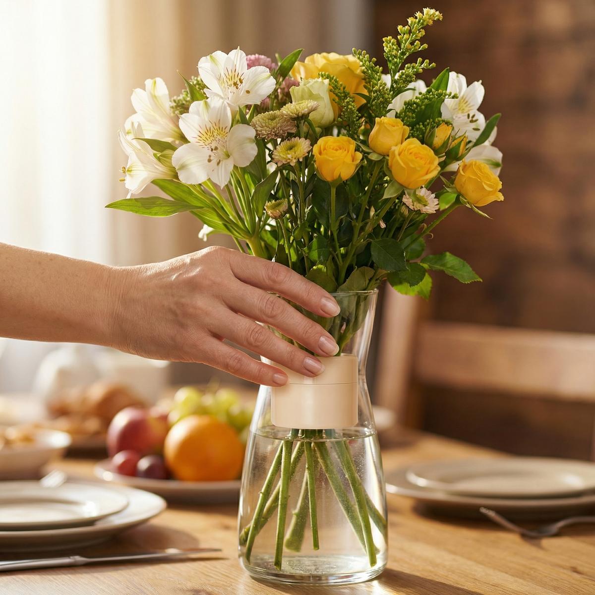 Spiral Flower Arranger for Fresh and Artificial Stems, Reusable Vase Bouquet Holder