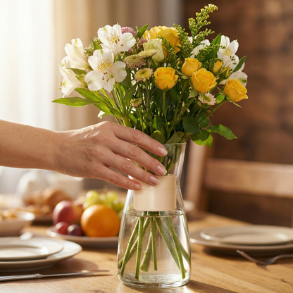 Spiral Flower Arranger for Fresh and Artificial Stems, Reusable Vase Bouquet Holder