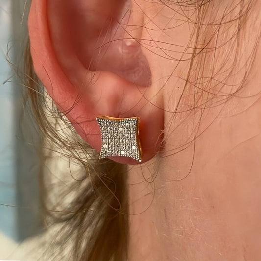 Square Rhinestone Stud Earrings