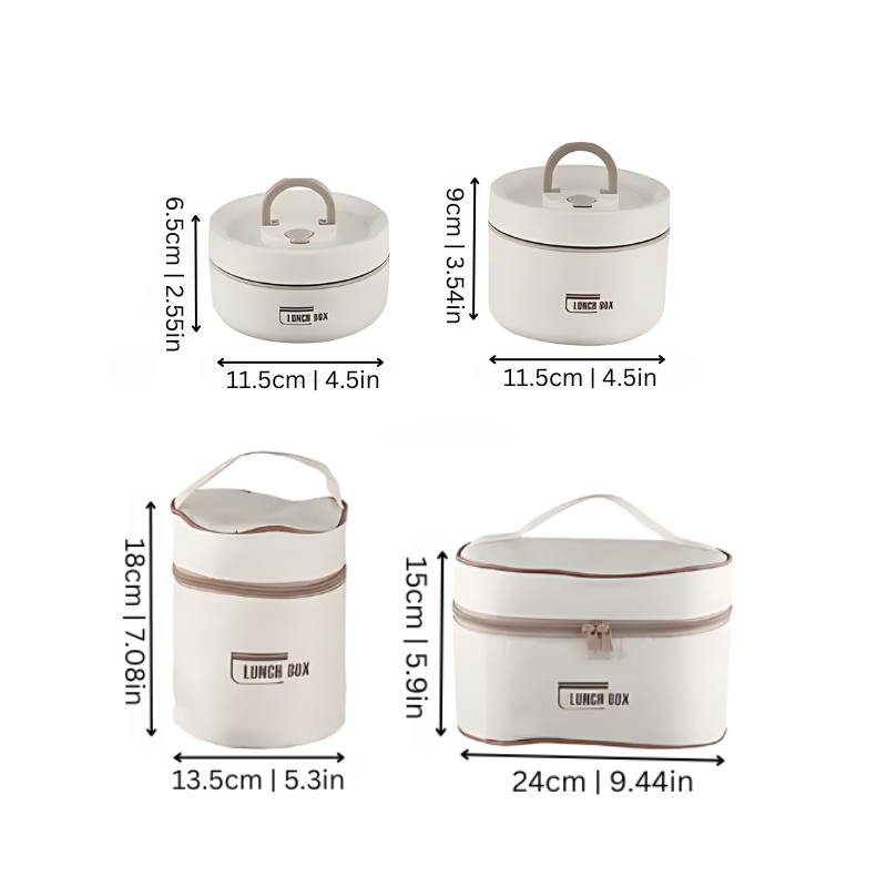 Stackable Stainless Steel Insulated Lunch Box Set with Leakproof Seals