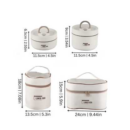 Stackable Stainless Steel Insulated Lunch Box Set with Leakproof Seals