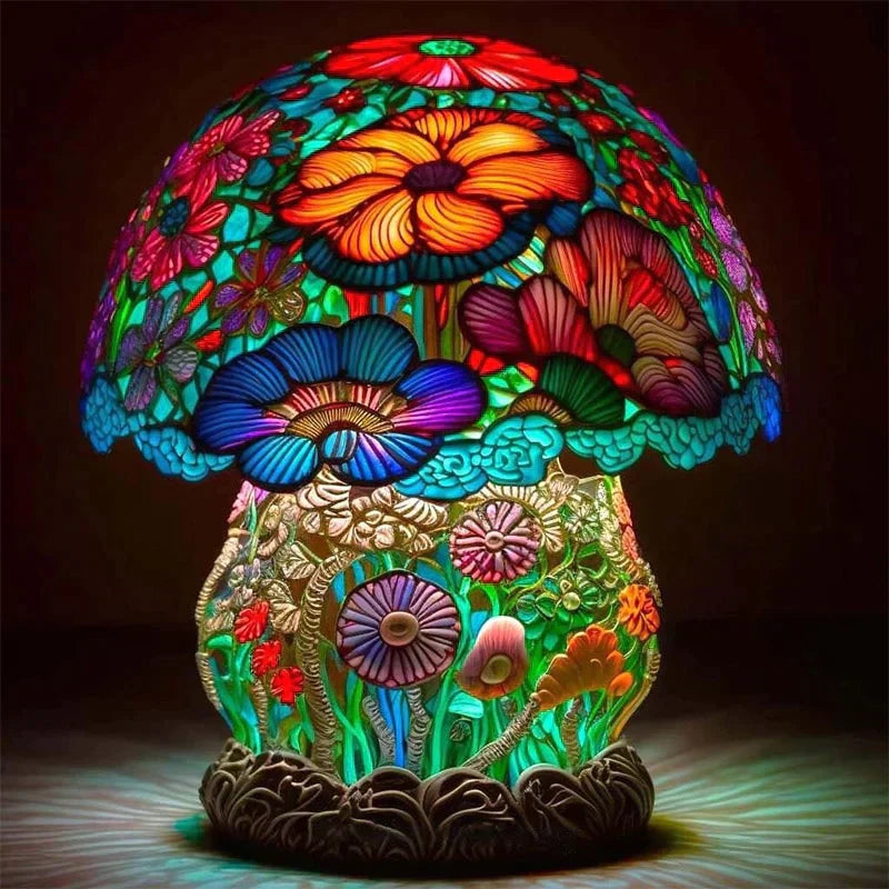 Stained Glass Art Table Lamp Elegant Decorative Light