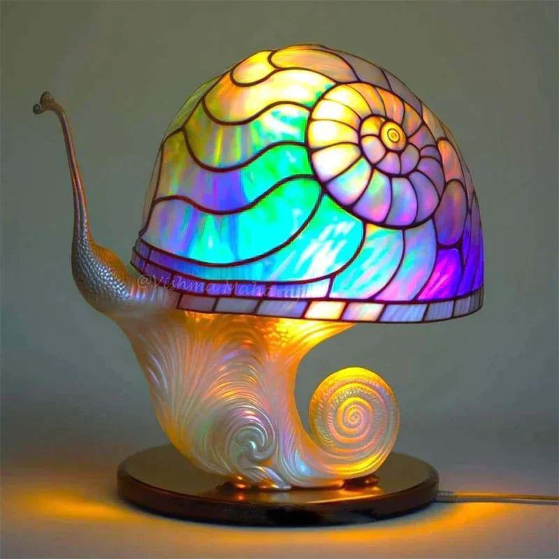 Stained Glass Art Table Lamp Elegant Decorative Light