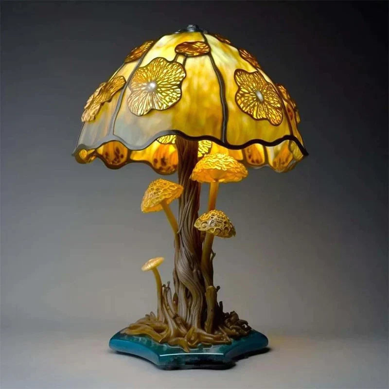 Stained Glass Art Table Lamp Elegant Decorative Light