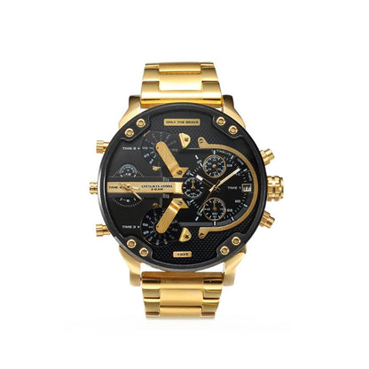 Stainless Steel Chronograph Quartz Watch Elegant Men’s Luxury Timepiece