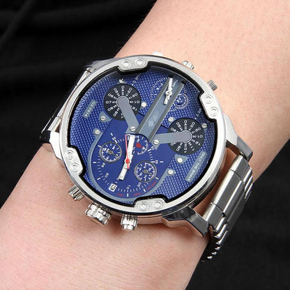 Stainless Steel Chronograph Quartz Watch Elegant Men’s Luxury Timepiece