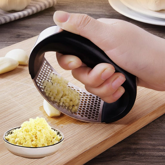Prensa de ajo de acero inoxidable, triturador manual con diseño ergonómico, herramienta de cocina
