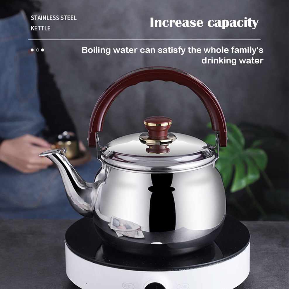 Stainless Steel Whistling Kettle Durable Heat Resistant Teapot