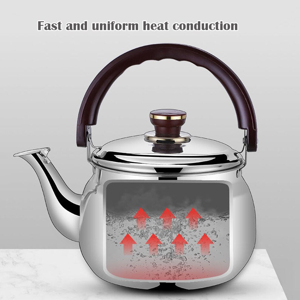 Stainless Steel Whistling Kettle Durable Heat Resistant Teapot