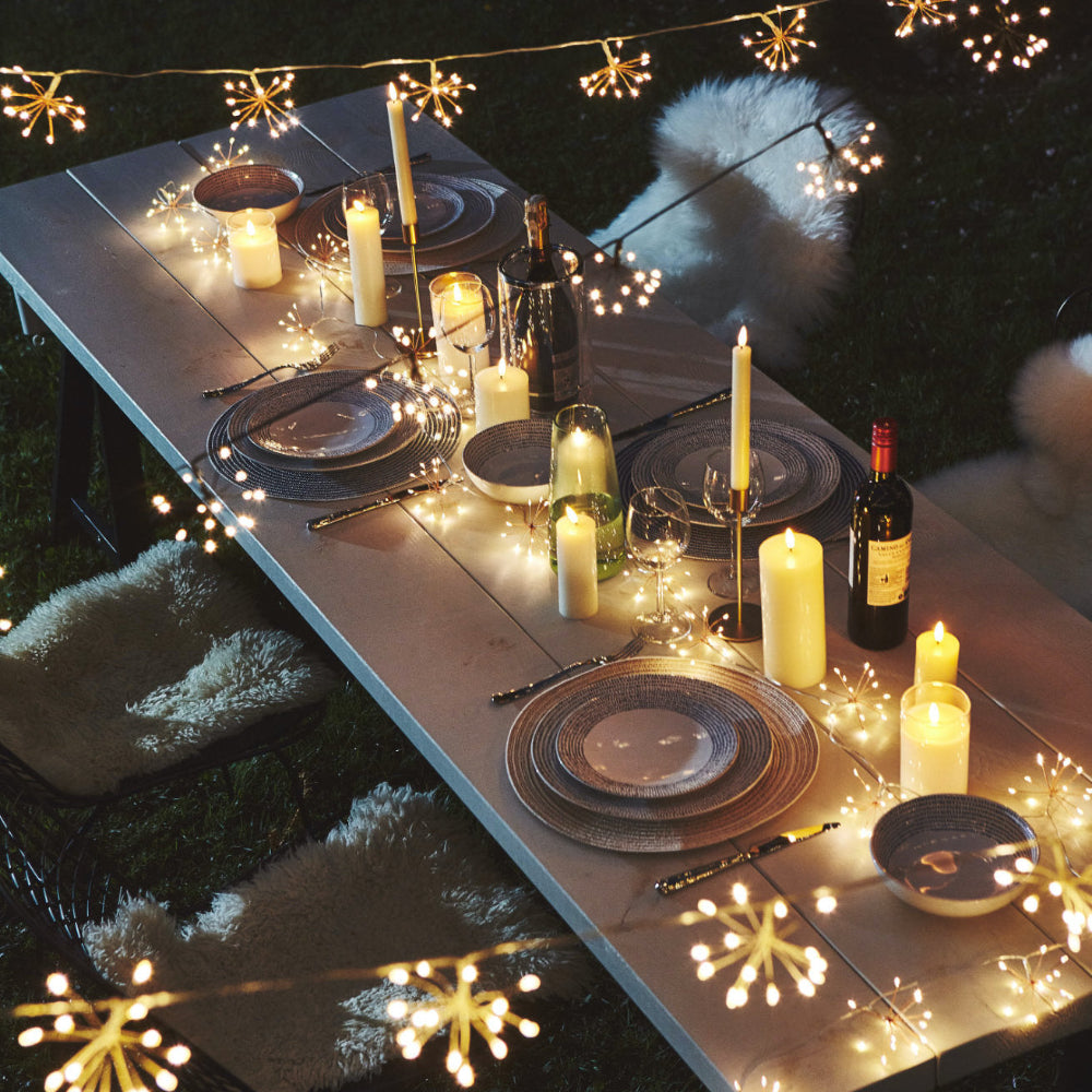 Starburra Copper Starburst String Lights with Warm White Glow for Indoor Outdoor Decoration