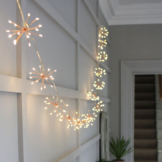 Starburra Copper Starburst String Lights with Warm White Glow for Indoor Outdoor Decoration