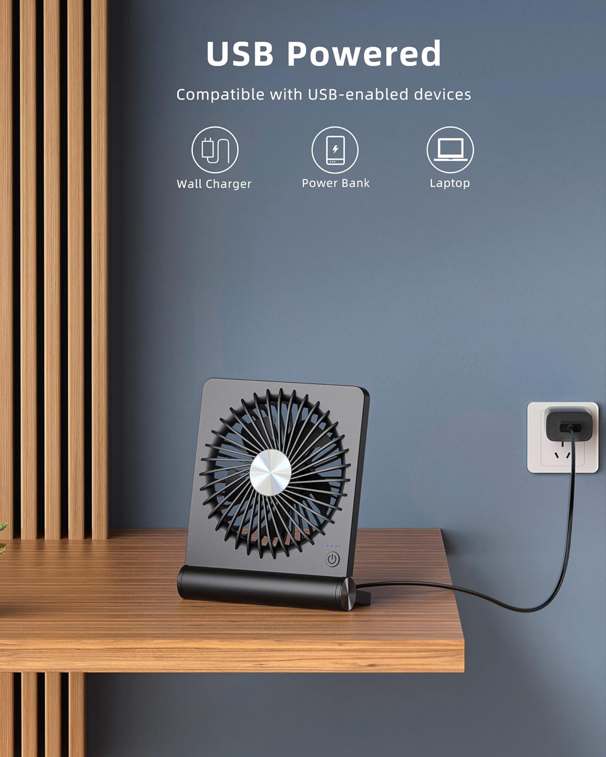 Starker Wind Ultra Quiet Compact Desk Fan Powerful Silent USB Cooling Fan