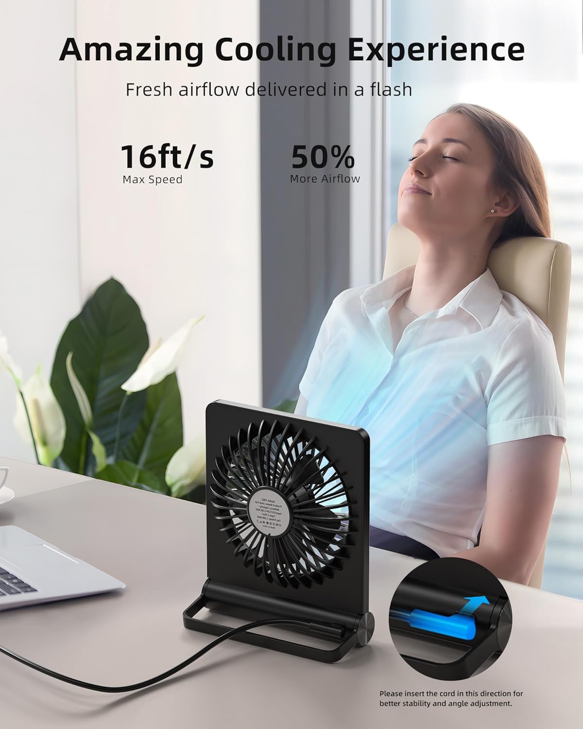Starker Wind Ultra Quiet Compact Desk Fan Powerful Silent USB Cooling Fan