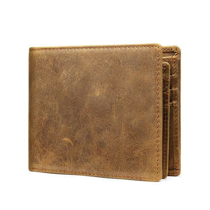 StitchCraft Men's Leather RFID Bifold Wallet Slim Design