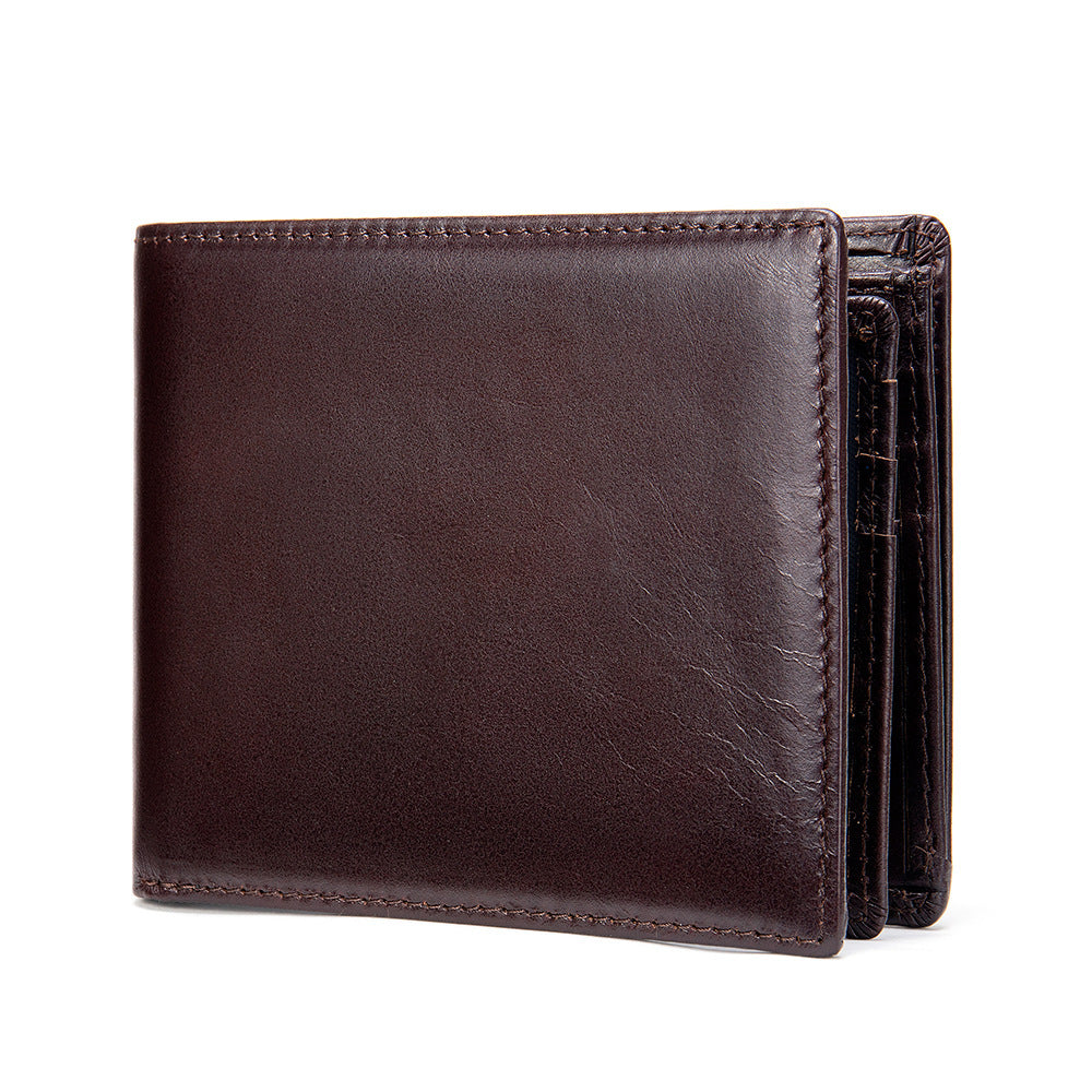 StitchCraft Men's Leather RFID Bifold Wallet Slim Design