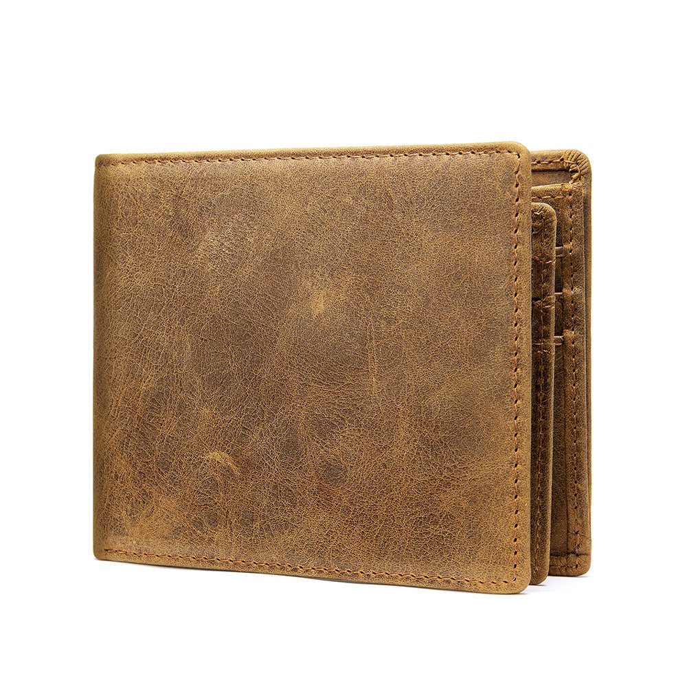 StitchCraft Men's Leather RFID Bifold Wallet Slim Design