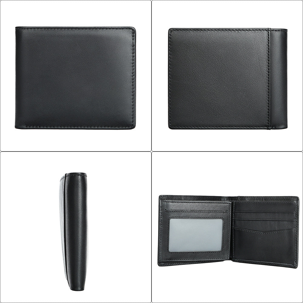 StitchCraft Men's Leather RFID Bifold Wallet Slim Design