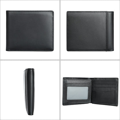 StitchCraft Men's Leather RFID Bifold Wallet Slim Design