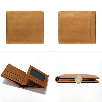 StitchCraft Men's Leather RFID Bifold Wallet Slim Design