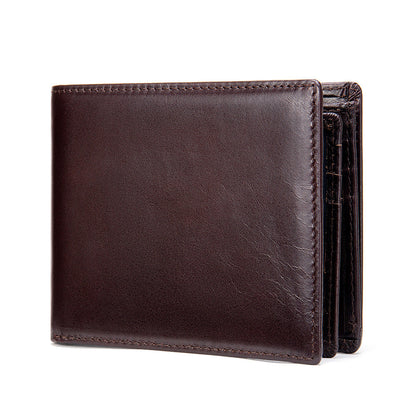 StitchCraft Men's Leather RFID Bifold Wallet Slim Design