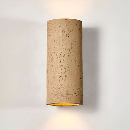 StoneBeam LED Cylinder Wall Light – Set of 2 Up and Down Wabi-Sabi Lamps